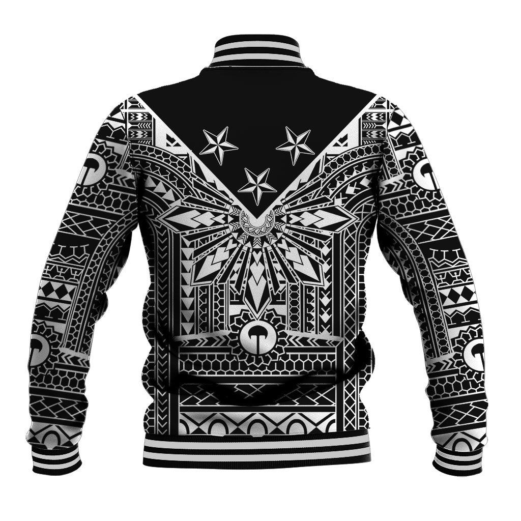 Black Philippines Sun Star Baseball Jacket Igorot Tribal Inspiration