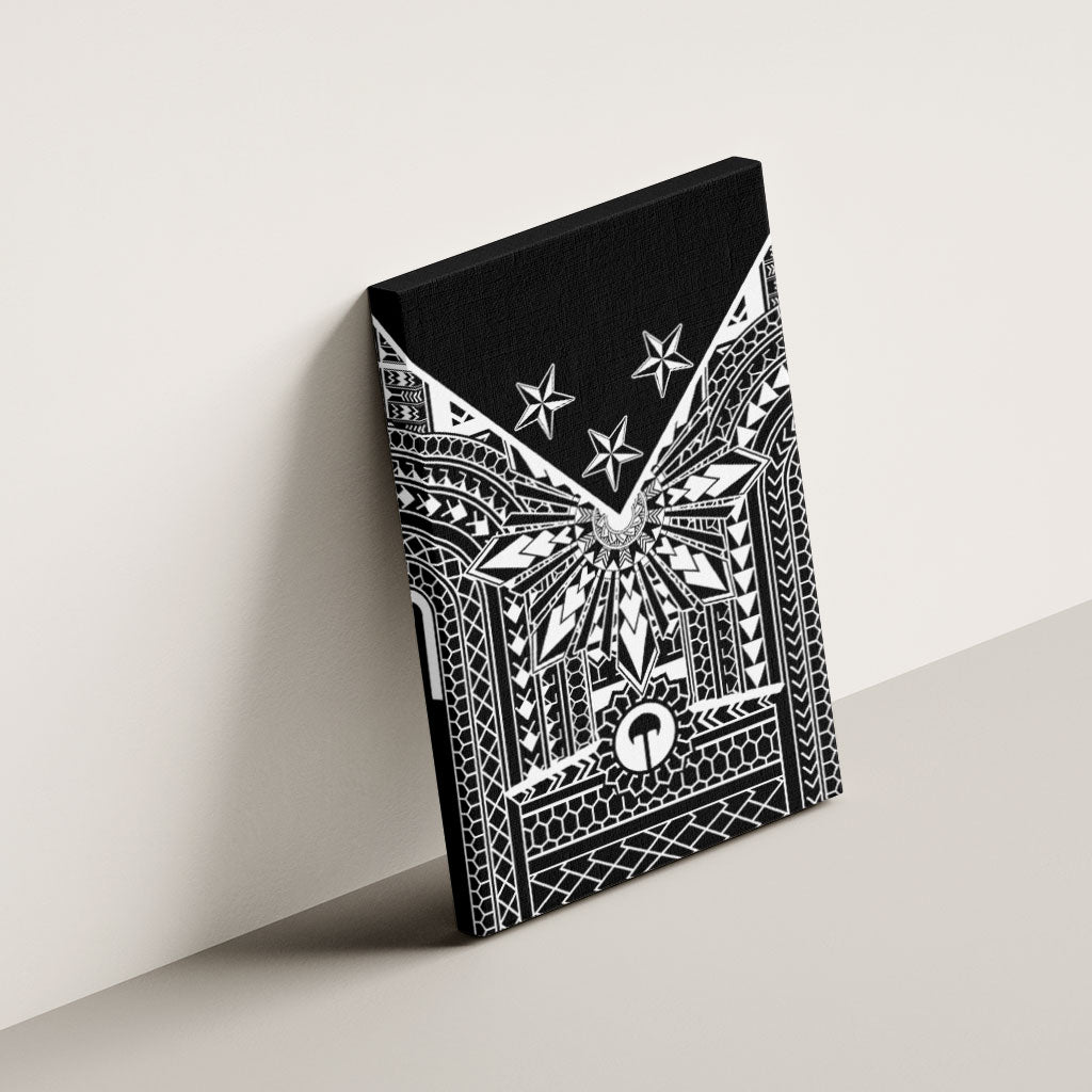 Black Philippines Sun Star Canvas Wall Art Igorot Tribal Inspiration
