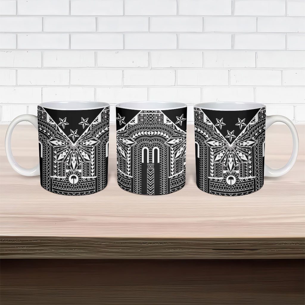 Black Philippines Sun Star Ceramic Mug Igorot Tribal Inspiration