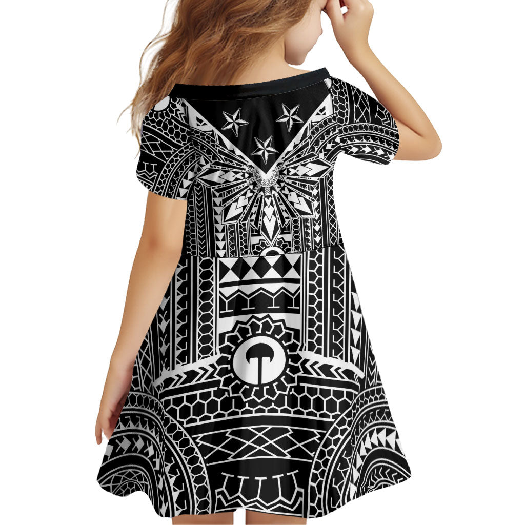 Black Philippines Sun Star Family Matching Puletasi and Hawaiian Shirt Igorot Tribal Inspiration LT05 - Polynesian Pride