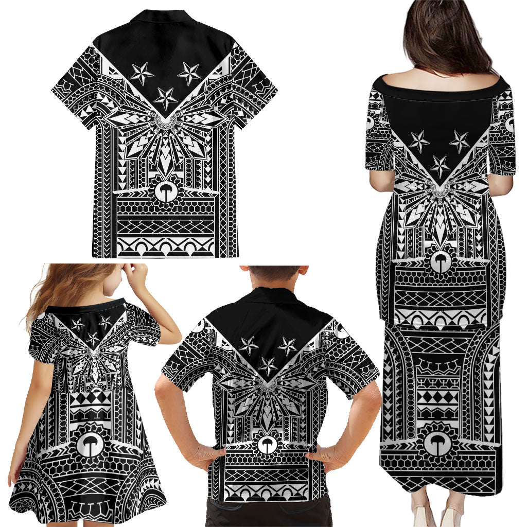 Black Philippines Sun Star Family Matching Puletasi and Hawaiian Shirt Igorot Tribal Inspiration LT05 - Polynesian Pride