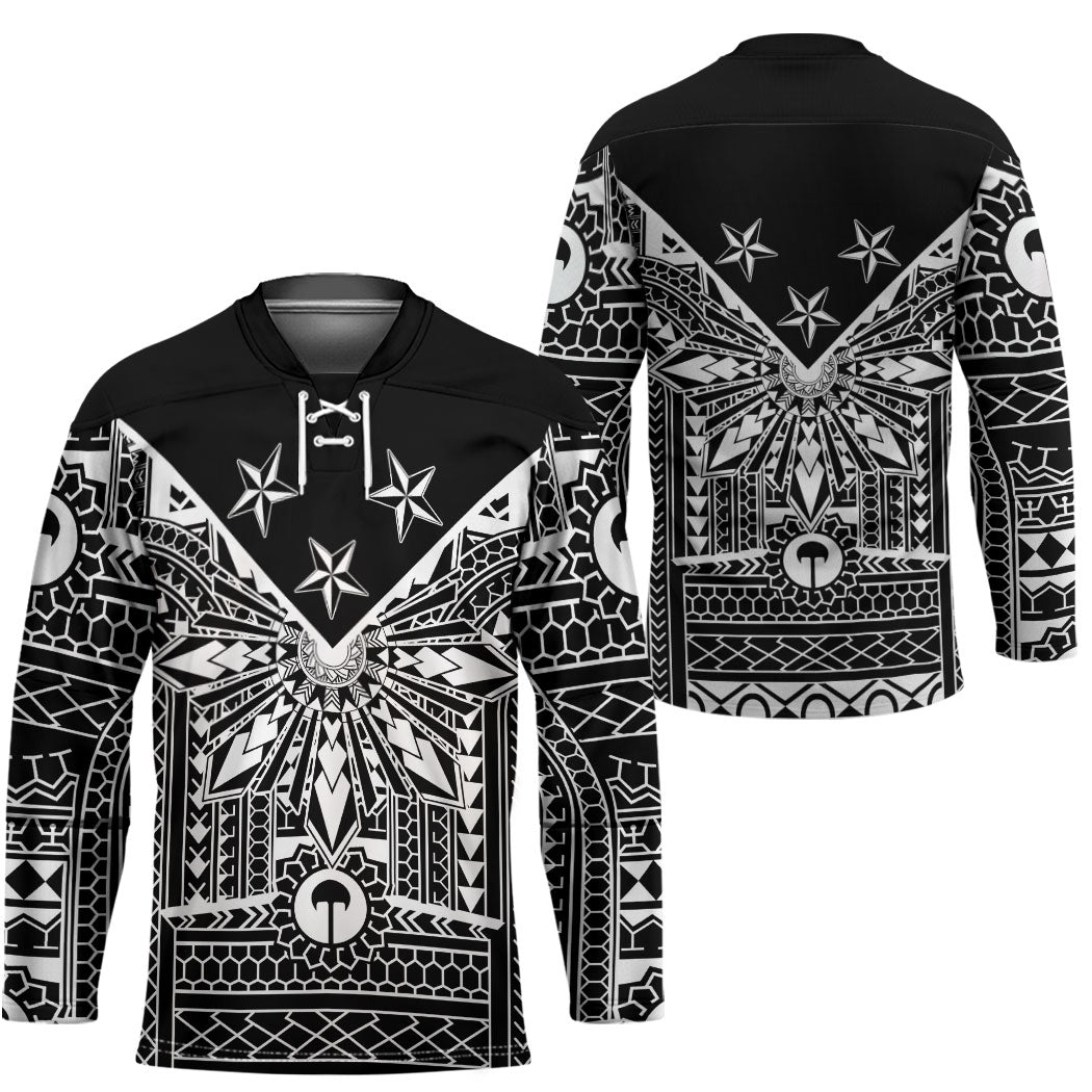 Black Philippines Sun Star Hockey Jersey Igorot Tribal Inspiration