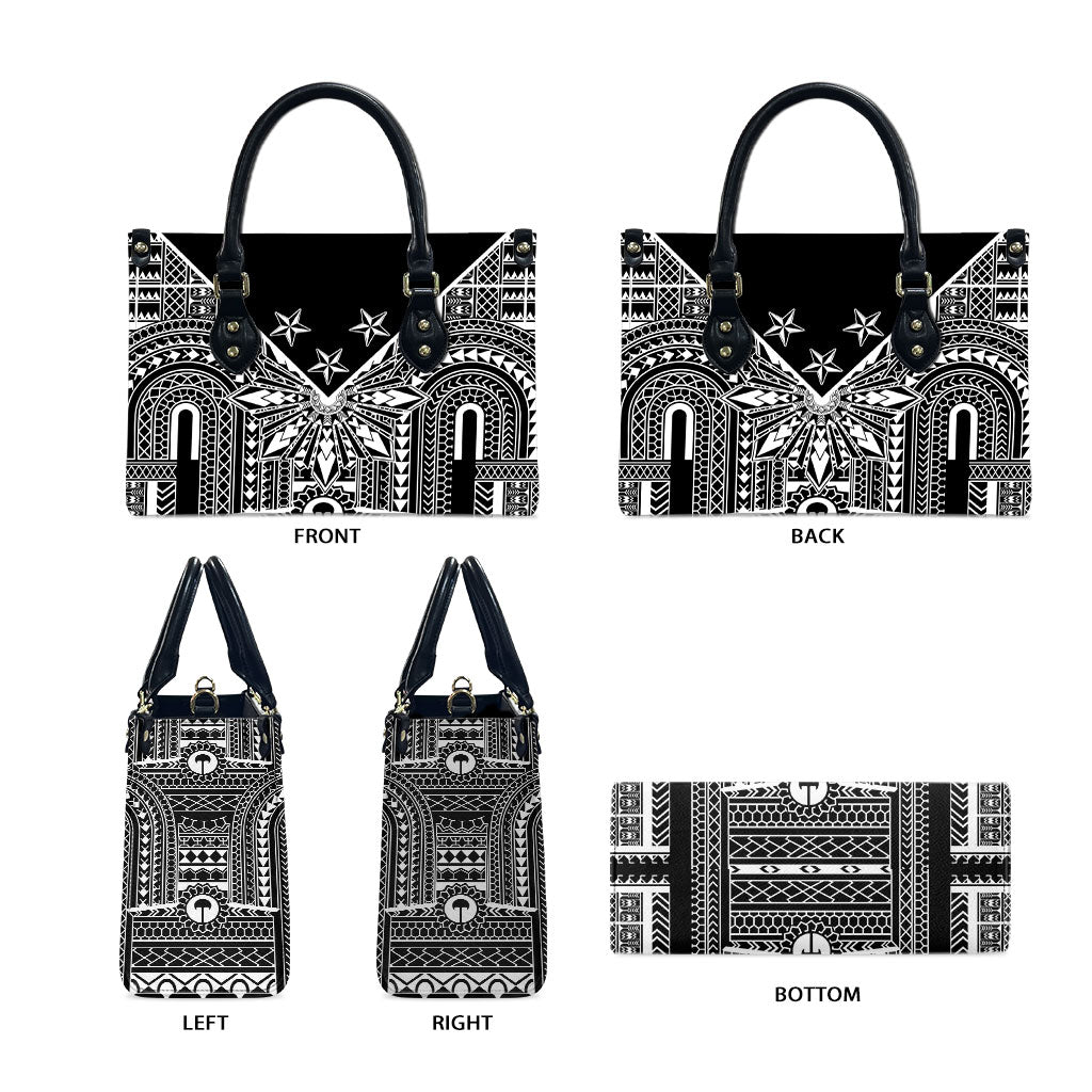 Black Philippines Sun Star Leather Bag Igorot Tribal Inspiration