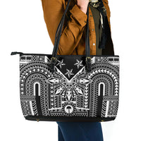 Black Philippines Sun Star Leather Tote Bag Igorot Tribal Inspiration