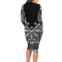 Black Philippines Sun Star Long Sleeve Bodycon Dress Igorot Tribal Inspiration