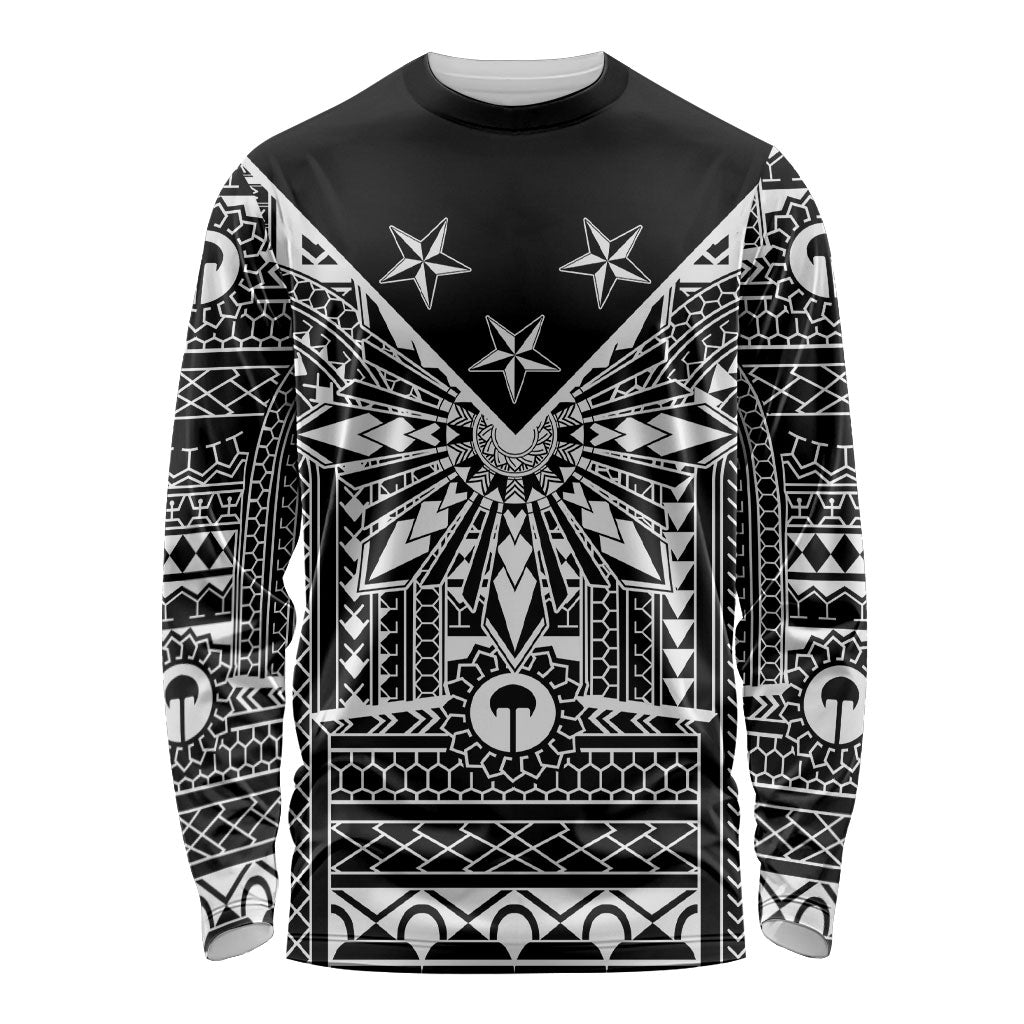 Black Philippines Sun Star Long Sleeve Shirt Igorot Tribal Inspiration