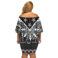 Black Philippines Sun Star Off Shoulder Short Dress Igorot Tribal Inspiration