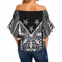 Black Philippines Sun Star Off Shoulder Wrap Waist Top Igorot Tribal Inspiration LT05 - Polynesian Pride