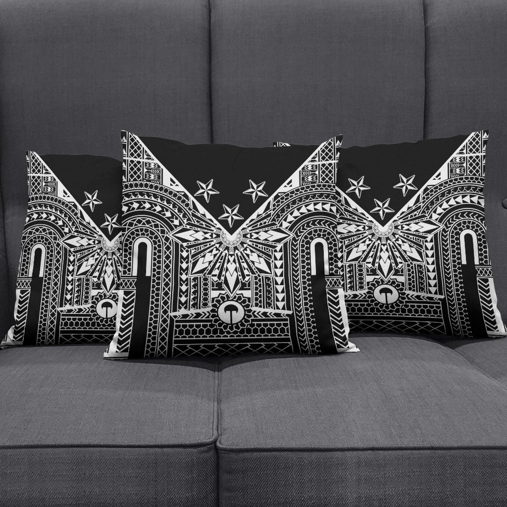 Black Philippines Sun Star Pillow Cover Igorot Tribal Inspiration