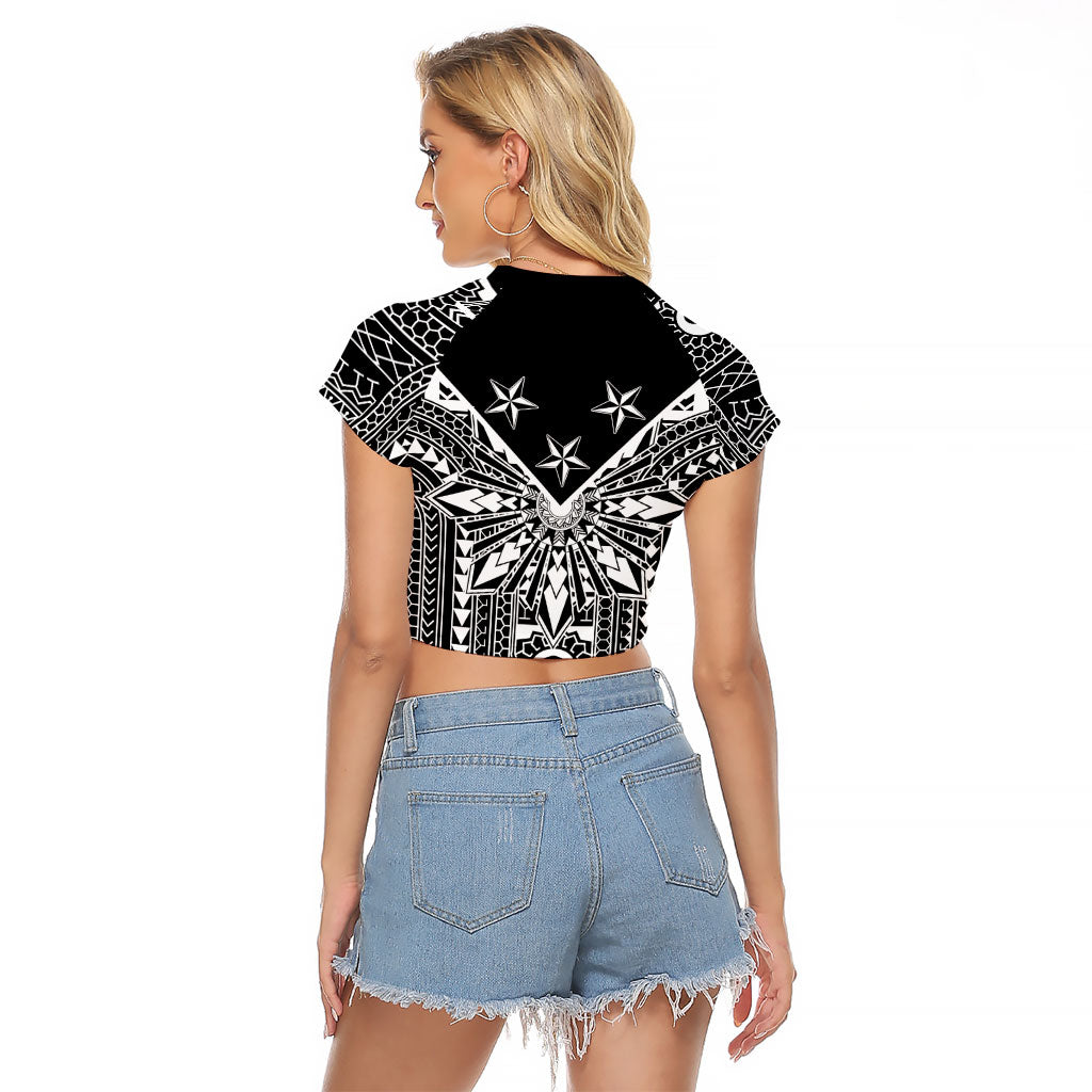 Black Philippines Sun Star Raglan Cropped T Shirt Igorot Tribal Inspiration