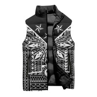 Black Philippines Sun Star Sleeveless Puffer Jacket Igorot Tribal Inspiration