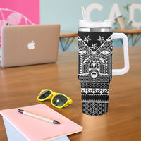 Black Philippines Sun Star Tumbler With Handle Igorot Tribal Inspiration