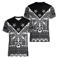 Black Philippines Sun Star Women V-Neck T-Shirt Igorot Tribal Inspiration