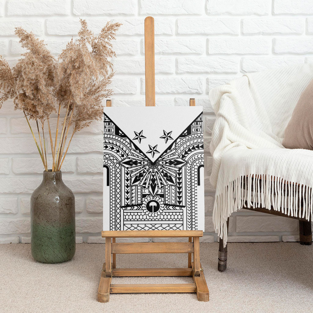 White Philippines Sun Star Canvas Wall Art Igorot Tribal Inspiration