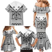 White Philippines Sun Star Family Matching Mermaid Dress and Hawaiian Shirt Igorot Tribal Inspiration LT05 - Polynesian Pride