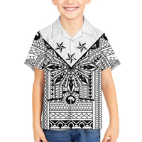 White Philippines Sun Star Family Matching Mermaid Dress and Hawaiian Shirt Igorot Tribal Inspiration LT05 Son's Shirt White - Polynesian Pride