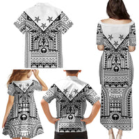 White Philippines Sun Star Family Matching Puletasi and Hawaiian Shirt Igorot Tribal Inspiration
