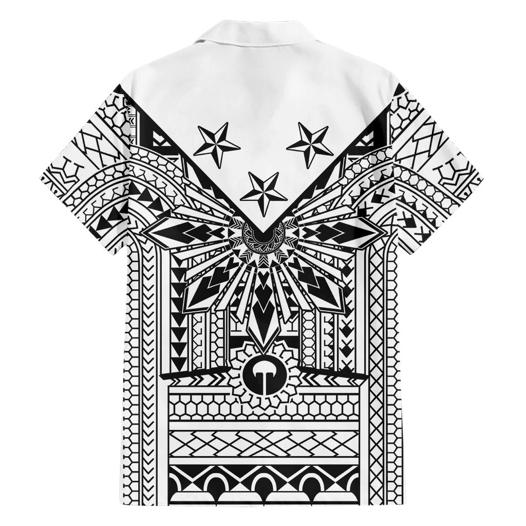 White Philippines Sun Star Family Matching Puletasi and Hawaiian Shirt Igorot Tribal Inspiration