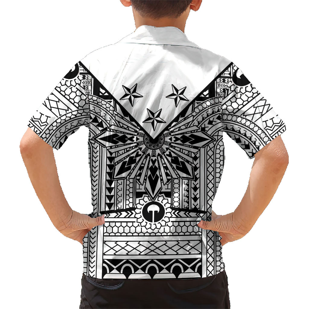 White Philippines Sun Star Family Matching Tank Maxi Dress and Hawaiian Shirt Igorot Tribal Inspiration LT05 - Polynesian Pride