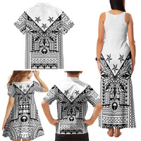 White Philippines Sun Star Family Matching Tank Maxi Dress and Hawaiian Shirt Igorot Tribal Inspiration LT05 - Polynesian Pride