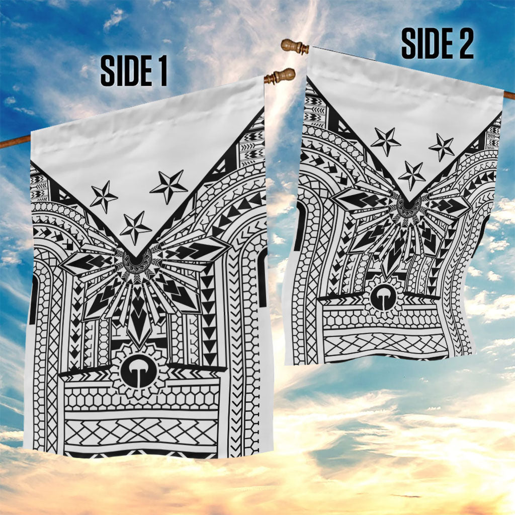 White Philippines Sun Star Garden Flag Igorot Tribal Inspiration