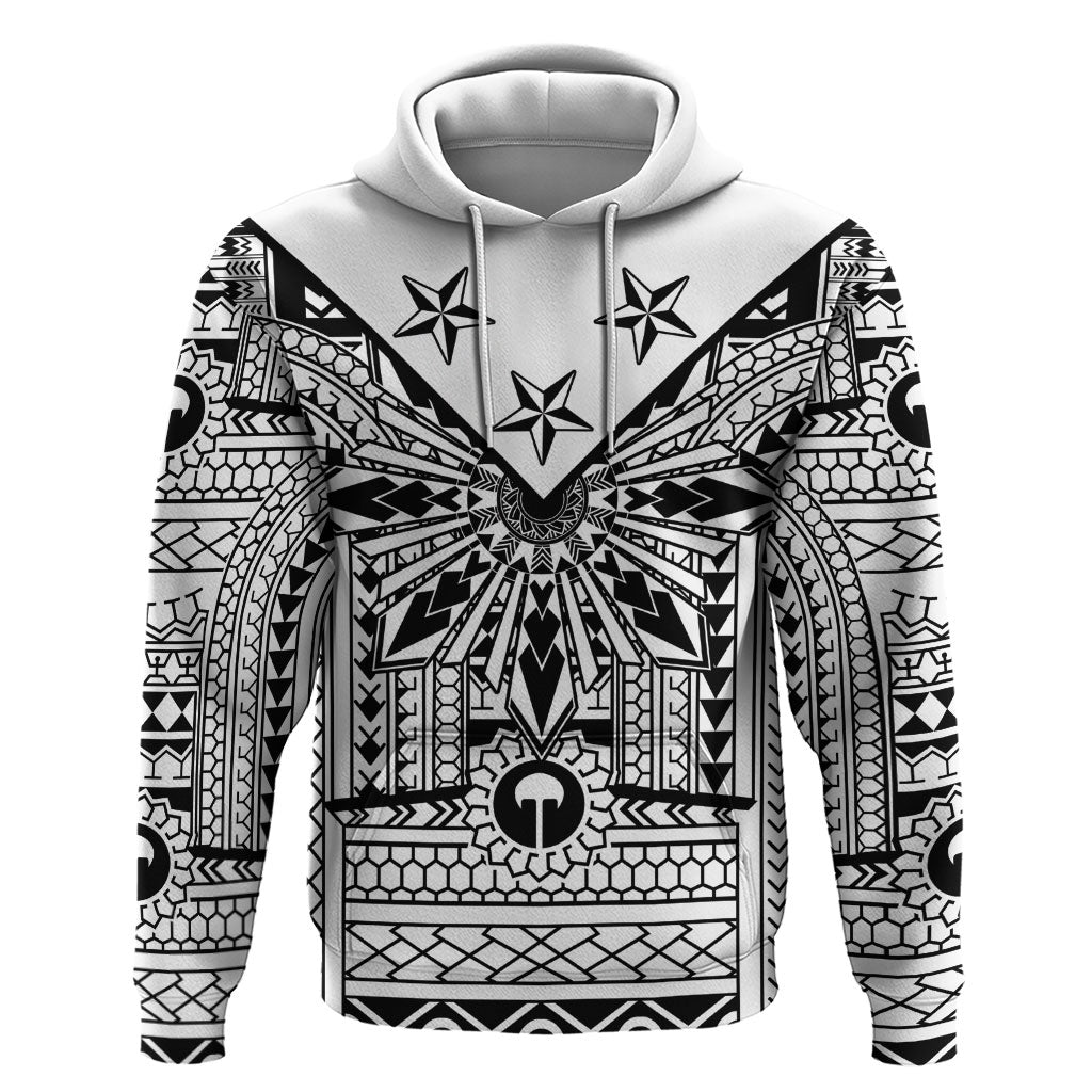 White Philippines Sun Star Hoodie Igorot Tribal Inspiration
