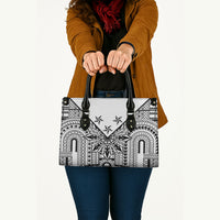 White Philippines Sun Star Leather Bag Igorot Tribal Inspiration