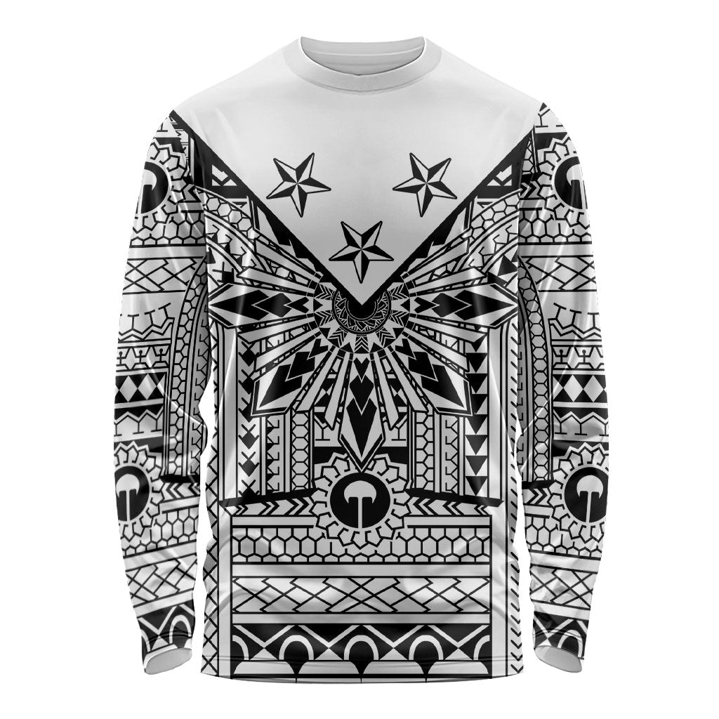 White Philippines Sun Star Long Sleeve Shirt Igorot Tribal Inspiration