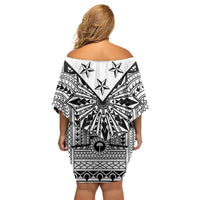 White Philippines Sun Star Off Shoulder Short Dress Igorot Tribal Inspiration