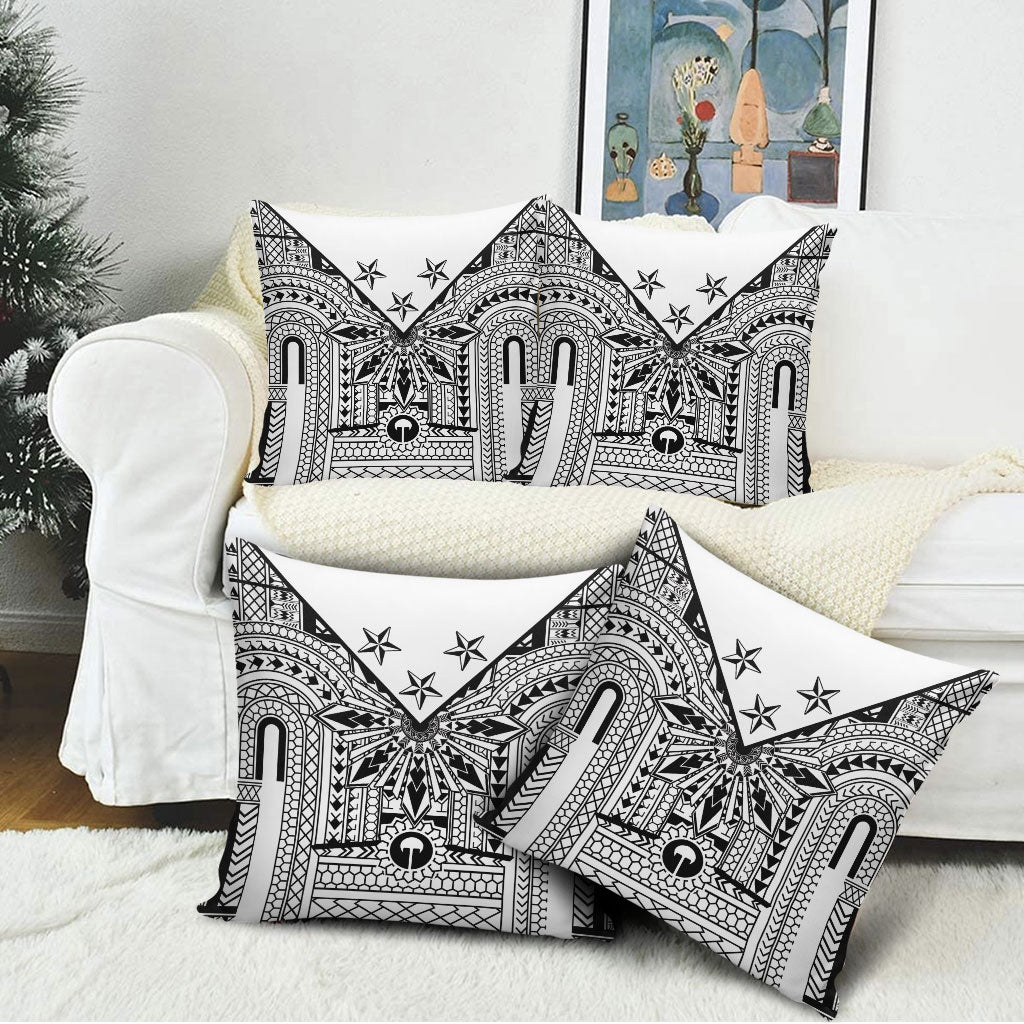 White Philippines Sun Star Pillow Cover Igorot Tribal Inspiration