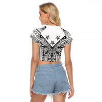 White Philippines Sun Star Raglan Cropped T Shirt Igorot Tribal Inspiration