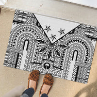 White Philippines Sun Star Rubber Doormat Igorot Tribal Inspiration