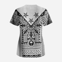 White Philippines Sun Star Scrub Top Igorot Tribal Inspiration