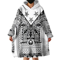 White Philippines Sun Star Wearable Blanket Hoodie Igorot Tribal Inspiration