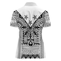 White Philippines Sun Star Women Polo Shirt Igorot Tribal Inspiration