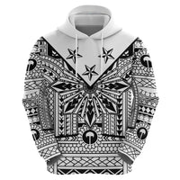 White Philippines Sun Star Zip Hoodie Igorot Tribal Inspiration