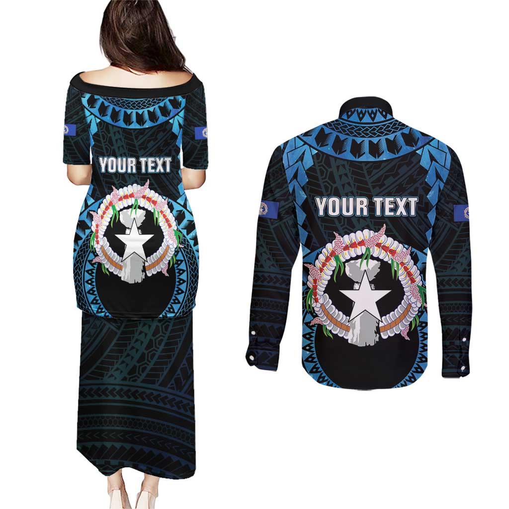 Personalized Northern Mariana Islands 78th Liberation Day Couples Matching Puletasi and Long Sleeve Button Shirt LT05 - Polynesian Pride