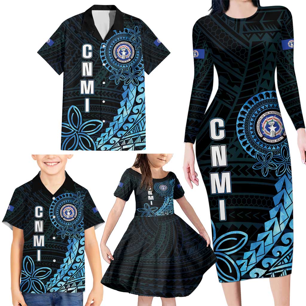 Personalized Northern Mariana Islands 78th Liberation Day Family Matching Long Sleeve Bodycon Dress and Hawaiian Shirt LT05 - Polynesian Pride