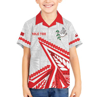 Custom Tonga Rugby 2024 Pacific Family Matching Off Shoulder Short Dress and Hawaiian Shirt Go Ikale Tahi