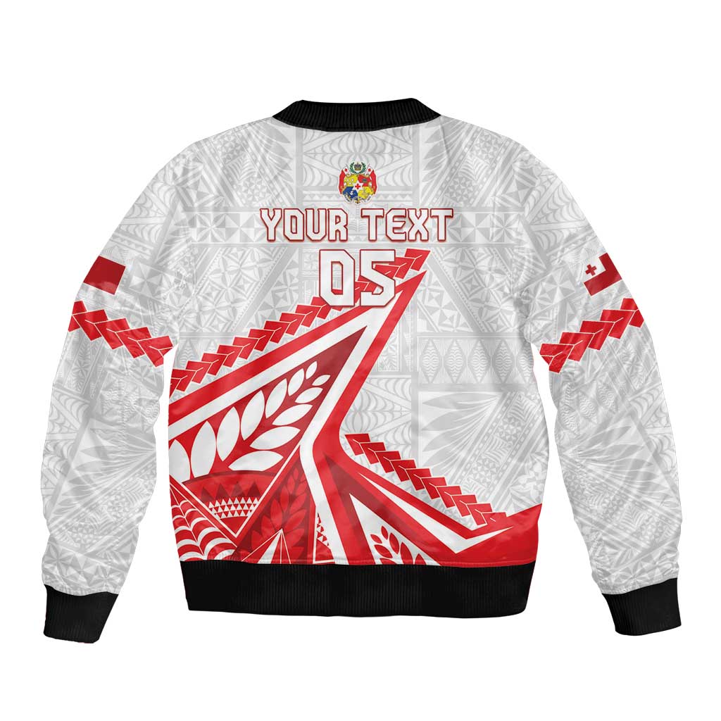 Custom Tonga Rugby 2024 Pacific Sleeve Zip Bomber Jacket Go Ikale Tahi