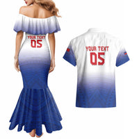 Custom Samoa Rugby 2024 Pacific Couples Matching Mermaid Dress and Hawaiian Shirt Go Manu Samoa LT05 - Polynesian Pride