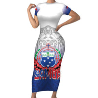 Custom Samoa Rugby 2024 Pacific Family Matching Short Sleeve Bodycon Dress and Hawaiian Shirt Go Manu Samoa