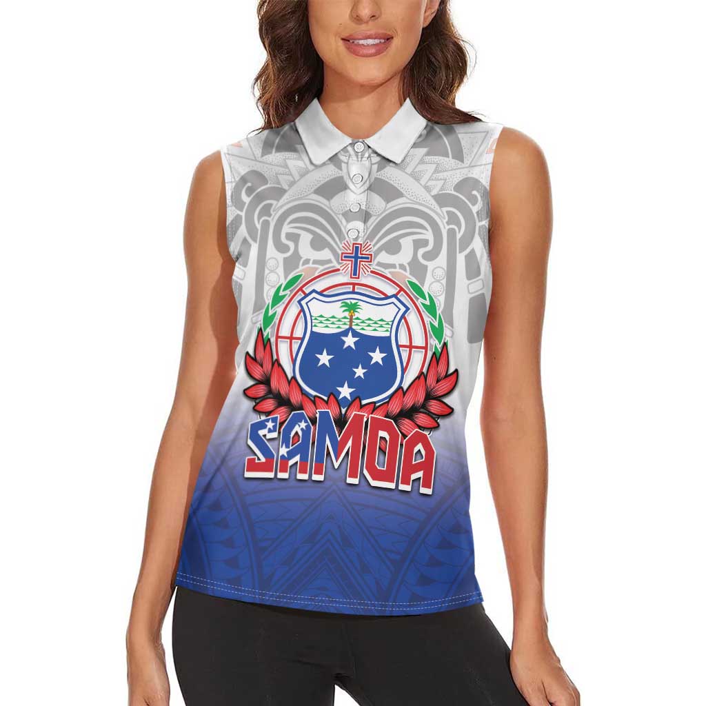Custom Samoa Rugby 2024 Pacific Women Sleeveless Polo Shirt Go Manu Samoa