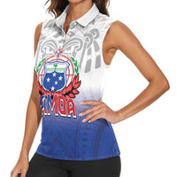 Custom Samoa Rugby 2024 Pacific Women Sleeveless Polo Shirt Go Manu Samoa