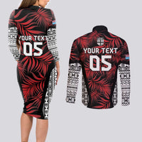 Custom Flying Fijians Rugby 2024 Pacific Couples Matching Long Sleeve Bodycon Dress and Long Sleeve Button Shirt Go Fiji LT05 - Polynesian Pride