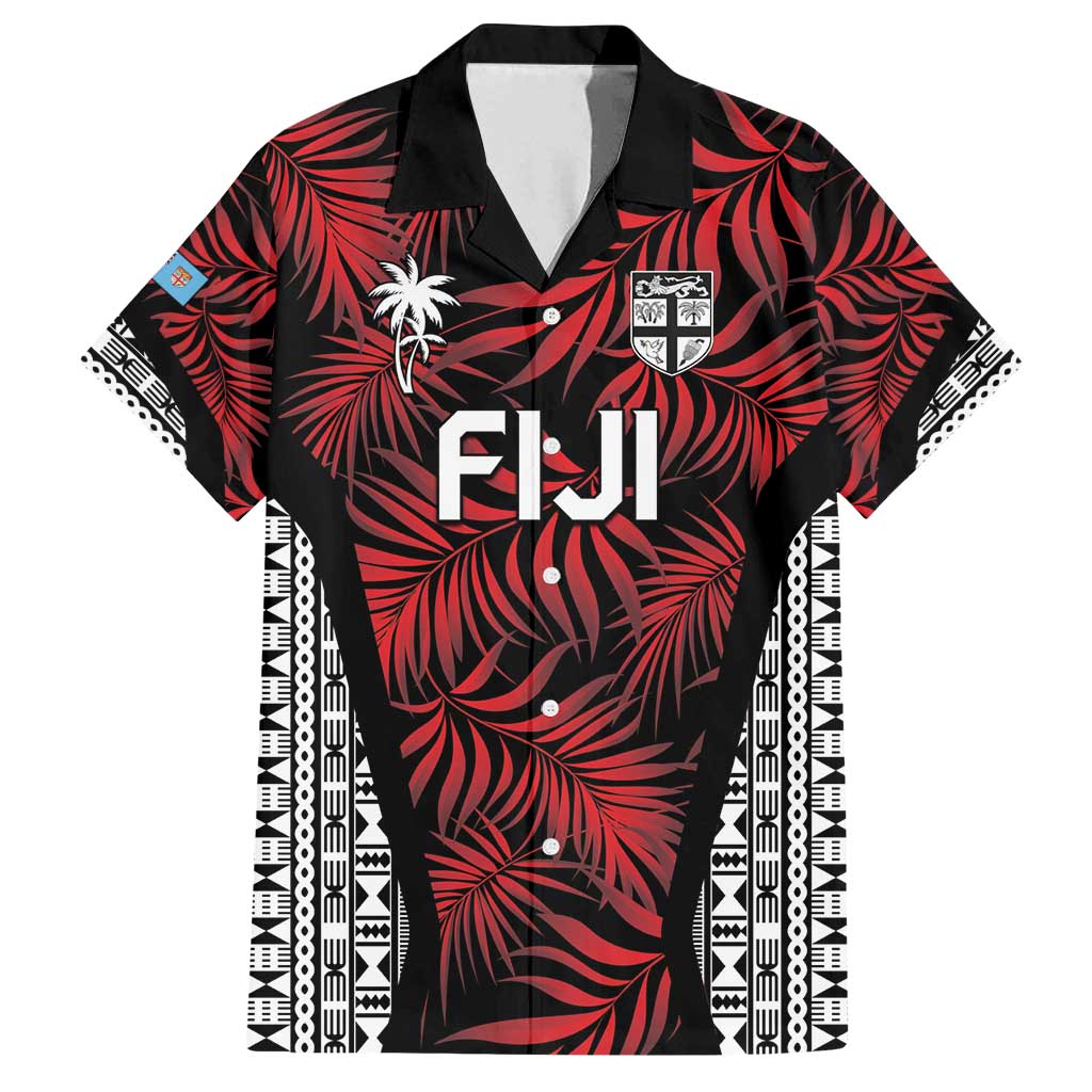 Custom Flying Fijians Rugby 2024 Pacific Family Matching Long Sleeve Bodycon Dress and Hawaiian Shirt Go Fiji LT05 Dad's Shirt - Short Sleeve Black - Polynesian Pride