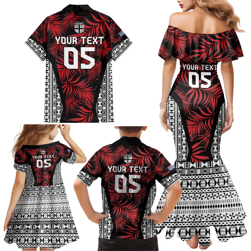 Custom Flying Fijians Rugby 2024 Pacific Family Matching Mermaid Dress and Hawaiian Shirt Go Fiji LT05 - Polynesian Pride