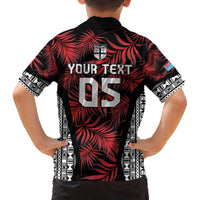 Custom Flying Fijians Rugby 2024 Pacific Family Matching Off The Shoulder Long Sleeve Dress and Hawaiian Shirt Go Fiji LT05 - Polynesian Pride