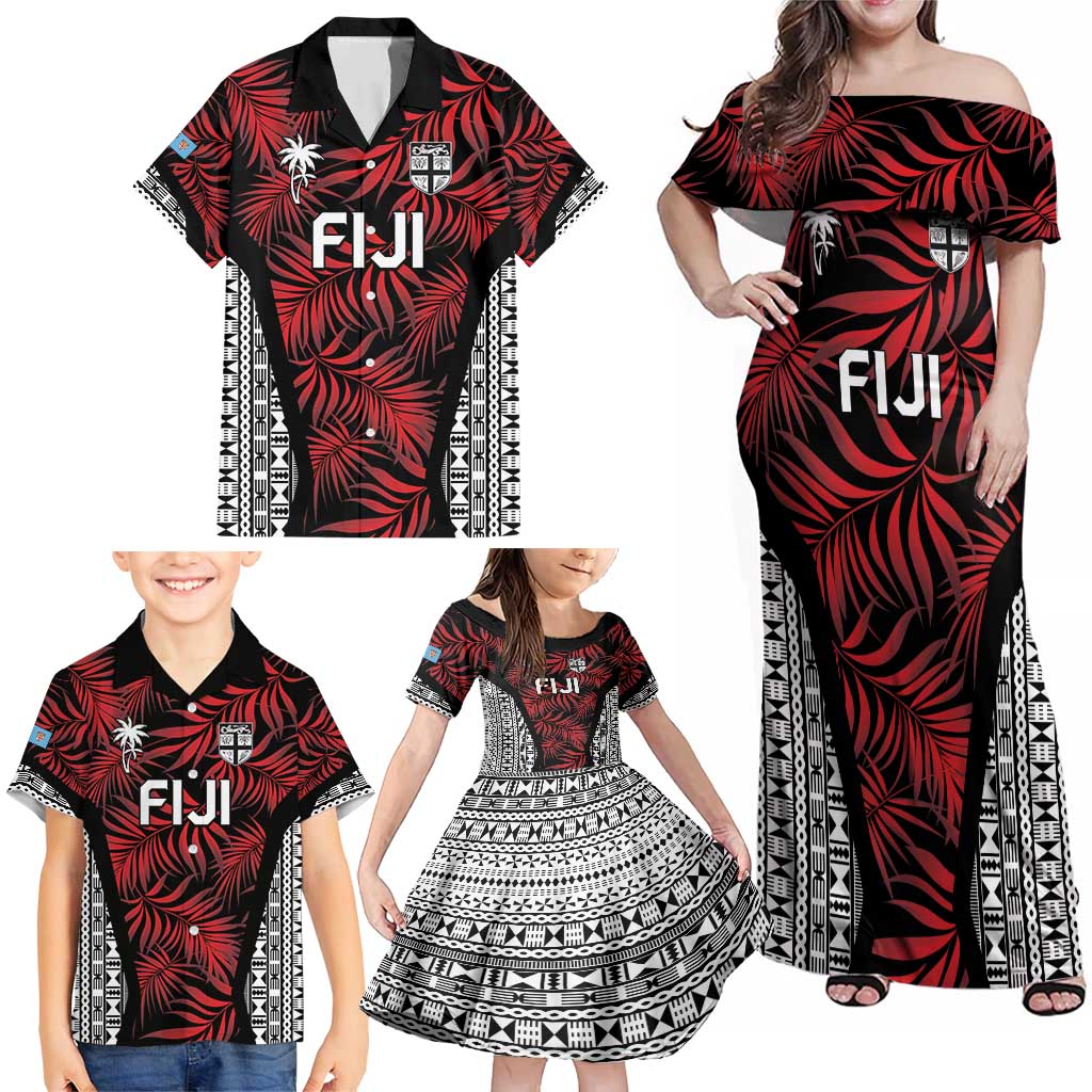 Custom Flying Fijians Rugby 2024 Pacific Family Matching Off Shoulder Maxi Dress and Hawaiian Shirt Go Fiji LT05 - Polynesian Pride