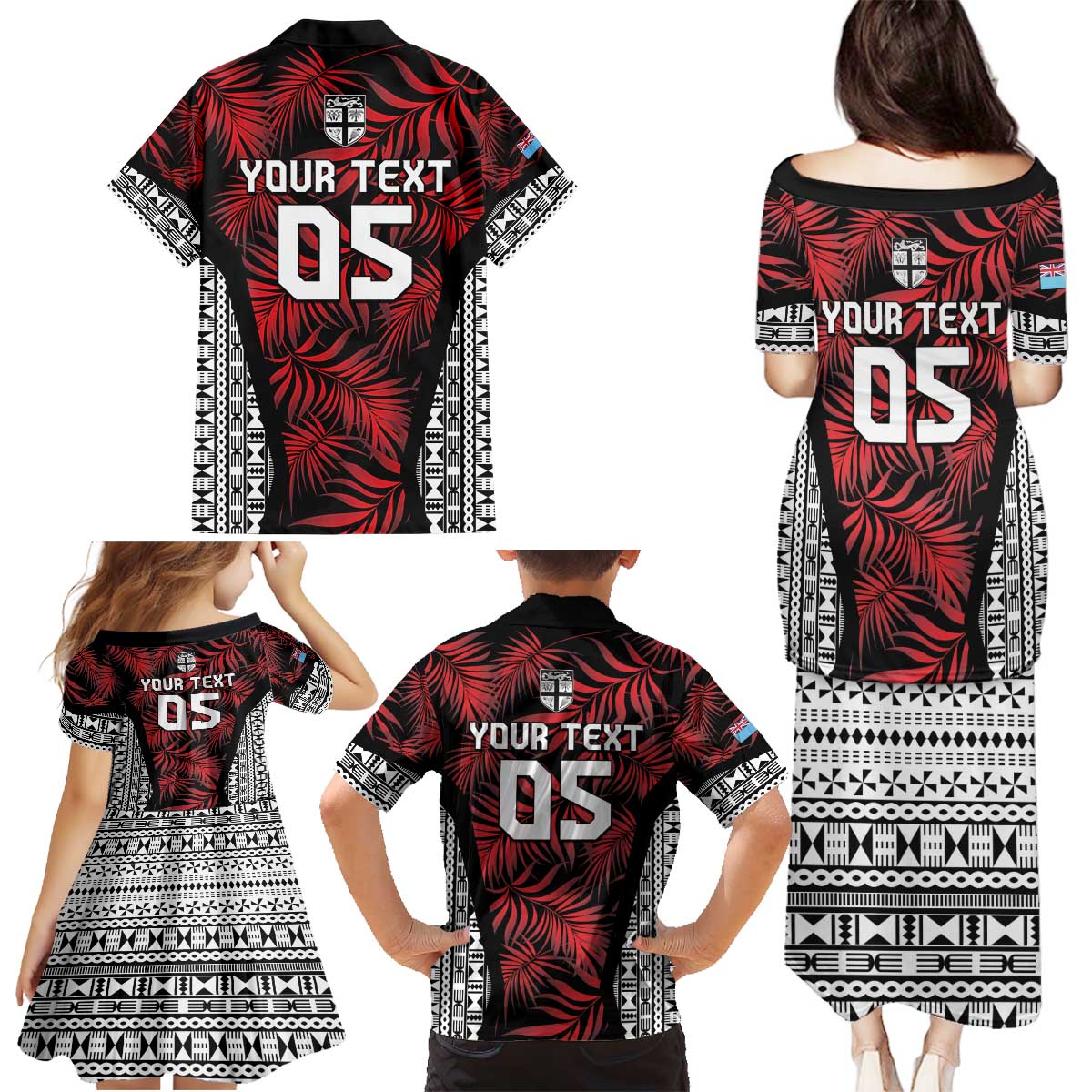 Custom Flying Fijians Rugby 2024 Pacific Family Matching Puletasi and Hawaiian Shirt Go Fiji LT05 - Polynesian Pride